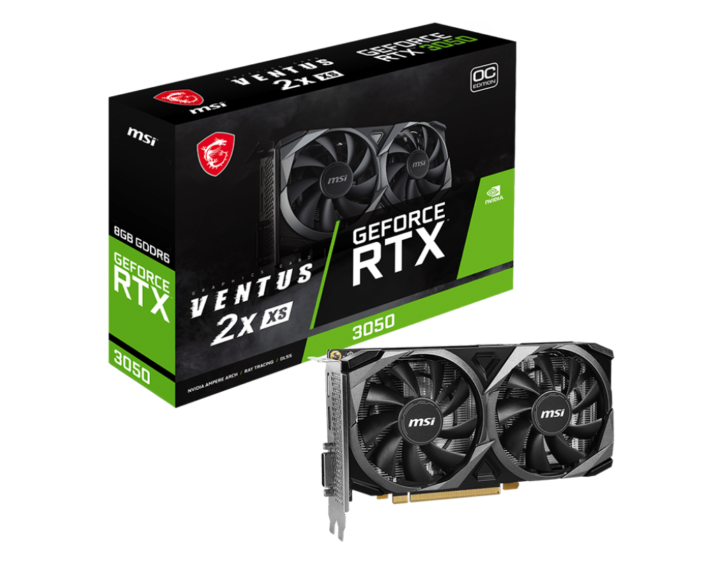 MSI GeForce RTX™ 3050 VENTUS 2X XS 8G OC 8GB GDDR6 Graphics Card