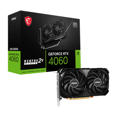 MSI GeForce RTX™ 4060 VENTUS 2X BLACK 8G OC 8GB GDDR6 Graphics Card