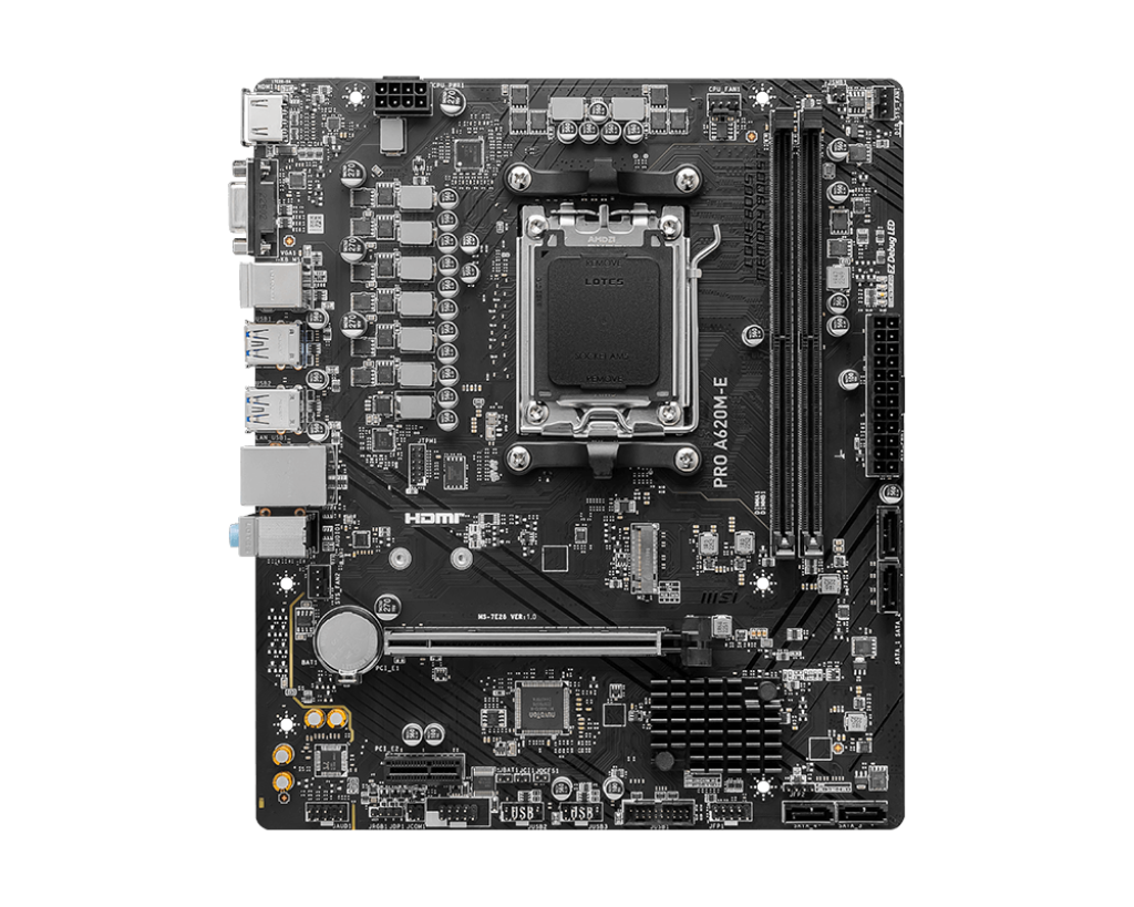 MSI PRO A620M-E Motherboard for AMD Ryzen™ 9000/ 8000/ 7000 Series Desktop Processors Socket AM5