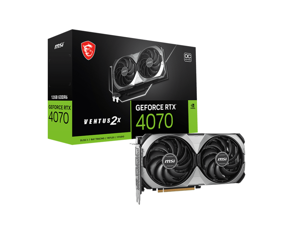 MSI GeForce RTX™ 4070 VENTUS 2X E1 12G OC 12GB GDDR6 Graphics Card