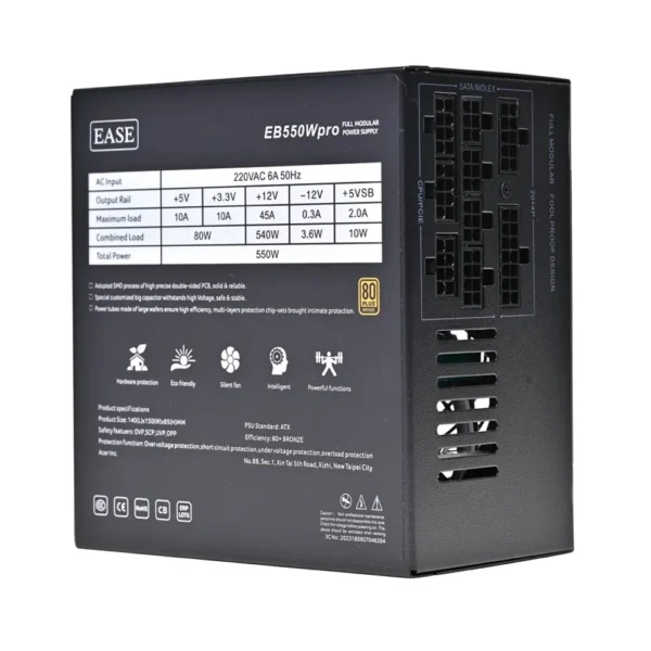 EASE EB550W Pro 550W 80+ Bronze Fully Modular Power Supply - Image 3