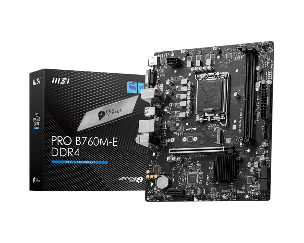 MSI PRO B760M-E DDR4 Motherboard for Intel® Core™ 14th, 13th & 12th Gen Processors