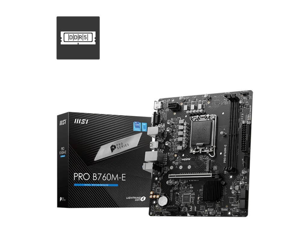 MSI PRO B760M-E DDR5 Motherboard for Intel® Core™ 14th, 13th & 12th Gen Processors