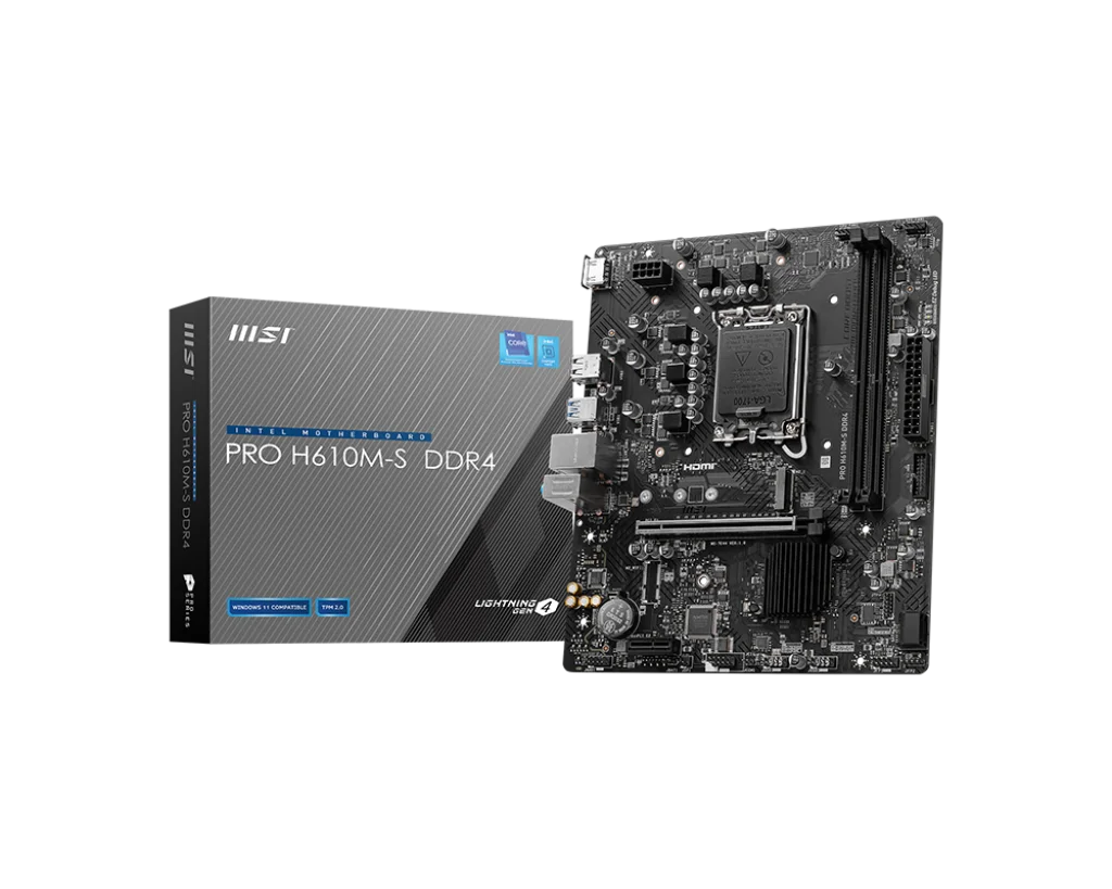 MSI PRO H610M-S DDR4 Motherboard for Intel® Core™ 14th, 13th & 12th Gen Processors