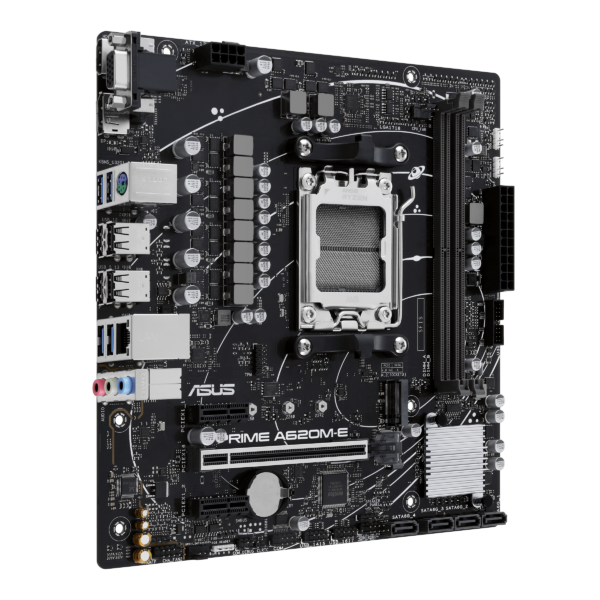 ASUS PRIME A620M-E Micro-ATX DDR5, PCIe 4.0 AMD Motherboard for AMD Socket AM5 for AMD Ryzen™ 9000 & 8000 & 7000 Series Desktop Processors - Image 2