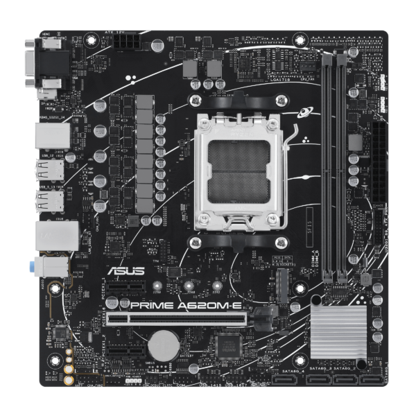 ASUS PRIME A620M-E Micro-ATX DDR5, PCIe 4.0 AMD Motherboard for AMD Socket AM5 for AMD Ryzen™ 9000 & 8000 & 7000 Series Desktop Processors