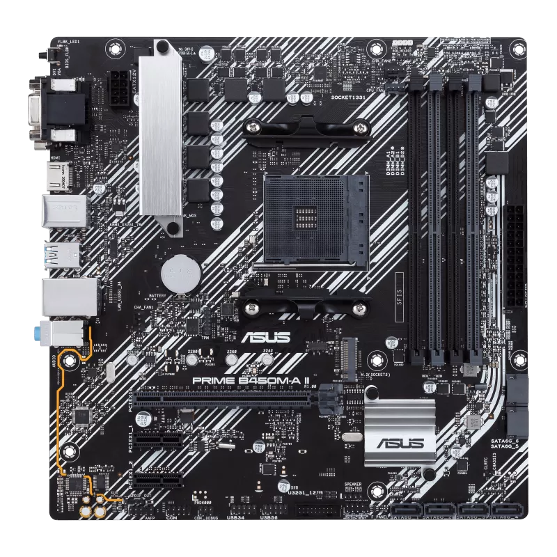 ASUS PRIME B450M-A II DDR4 Micro ATX AMD Motherboard for Ryzen 5000, 4000, 3000, 2000, and 1000 Series Processors