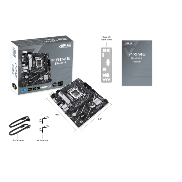 ASUS Prime B760M-K, LGA 1700 mATX with PCIe 4.0, Motherboard for Intel 14th, 13th & 12th Gen Processors - Image 6