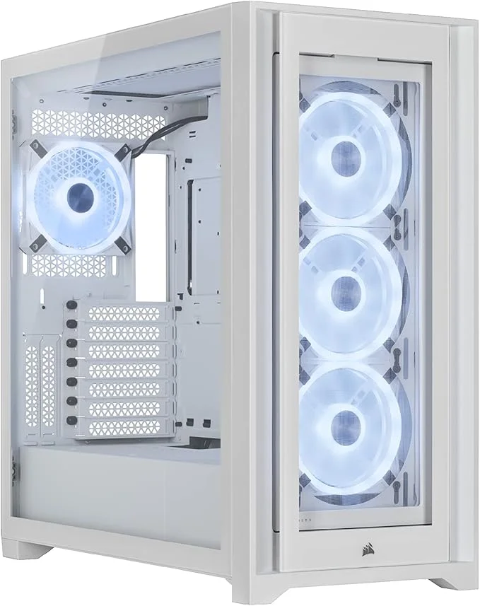 Corsair iCUE 5000X RGB QL Edition Mid-Tower ATX Case-True White