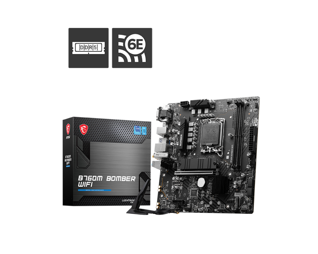 MSI B760M Bomber Wifi M-ATX Motheboard Intel 12th / 13th & 14th Gen Core- LGA 1700 