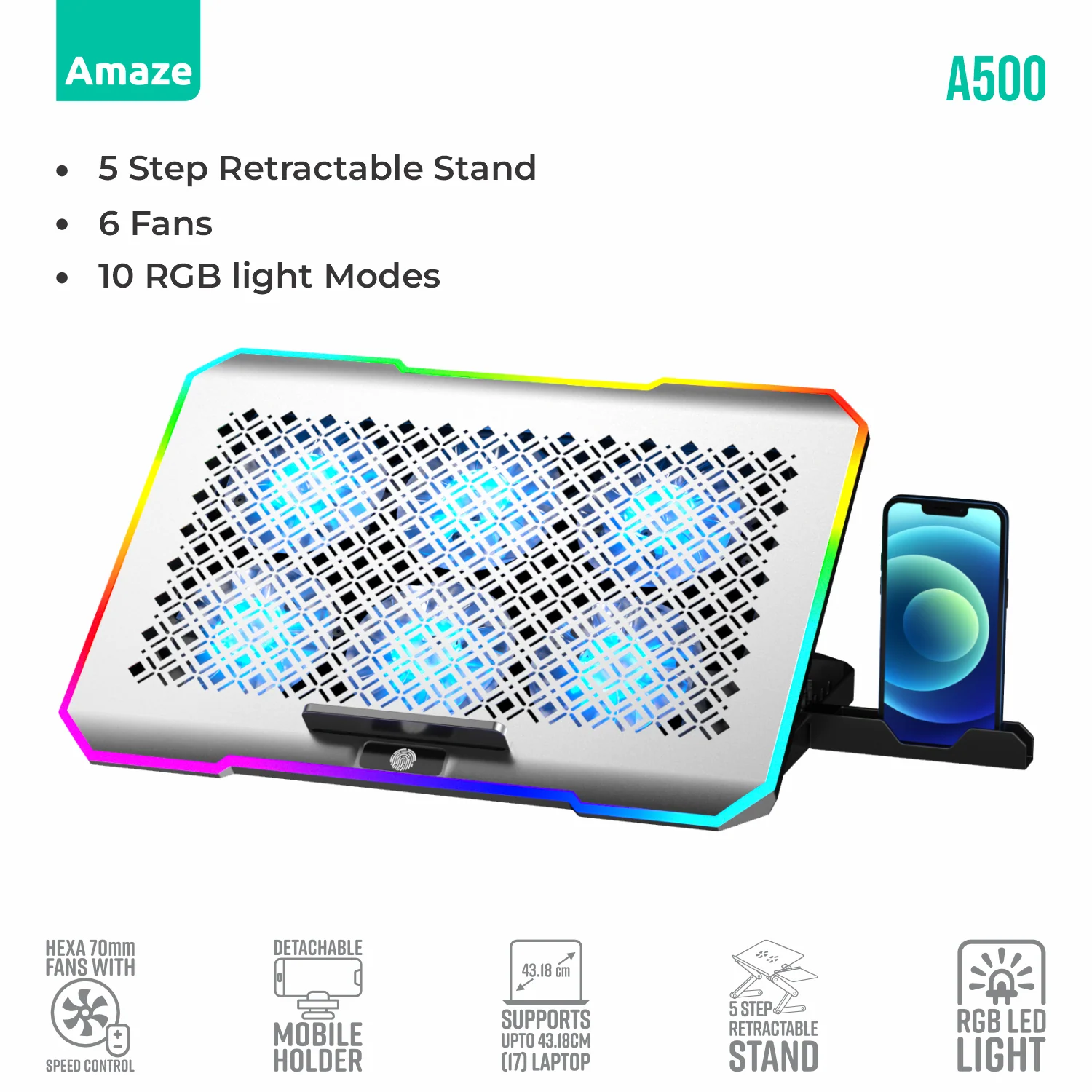 Amaze Laptop RGB Cooling Stand | A500